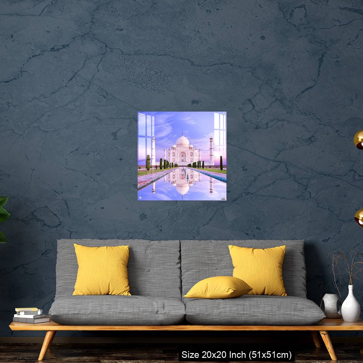 OMGs Acrylic Wall Decor – Amazing view on the Taj Mahal in sun light with reflection in water. - Image 21