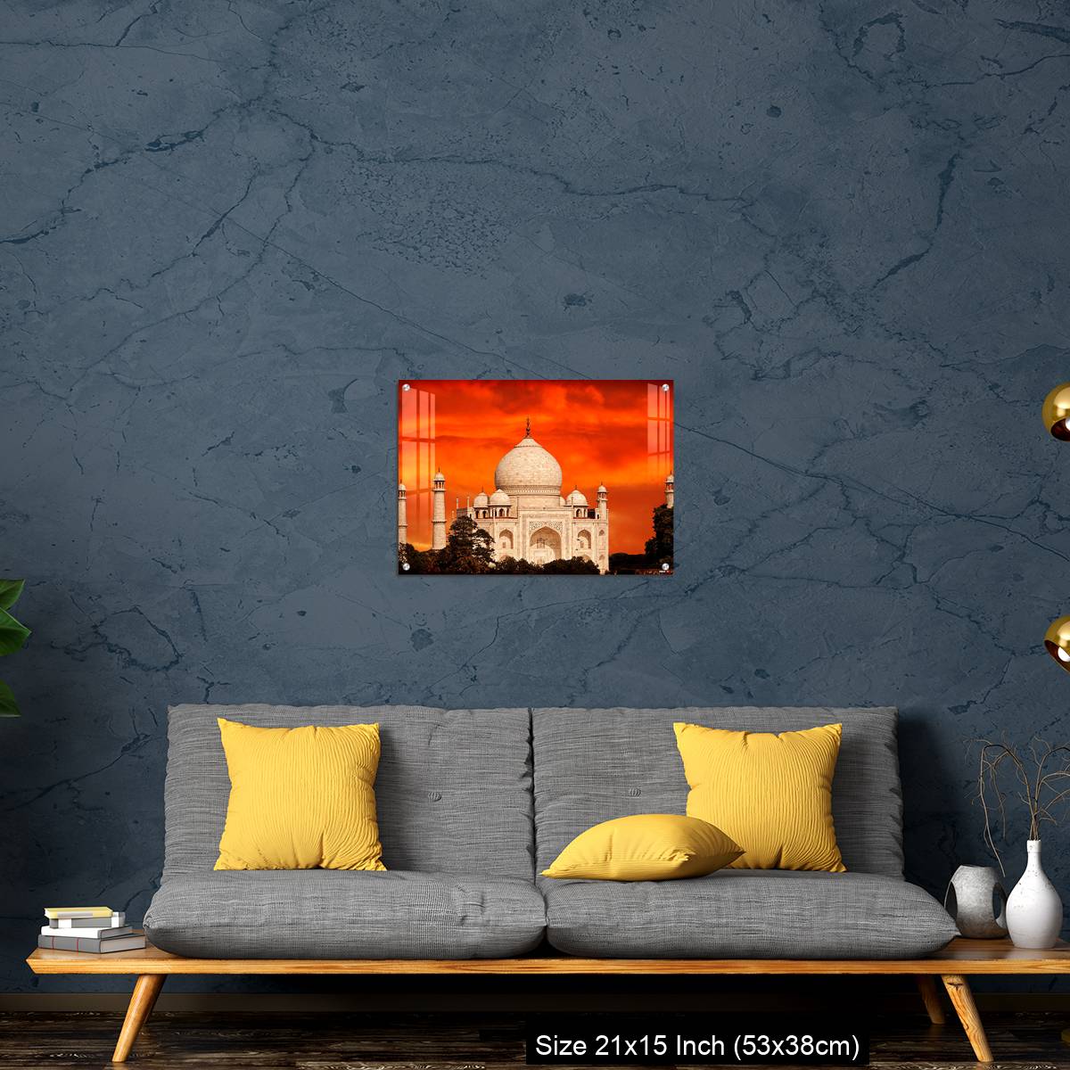 OMGs Acrylic Wall Decor – Retro filtered sunset over Taj Mahal, India. - Image 21