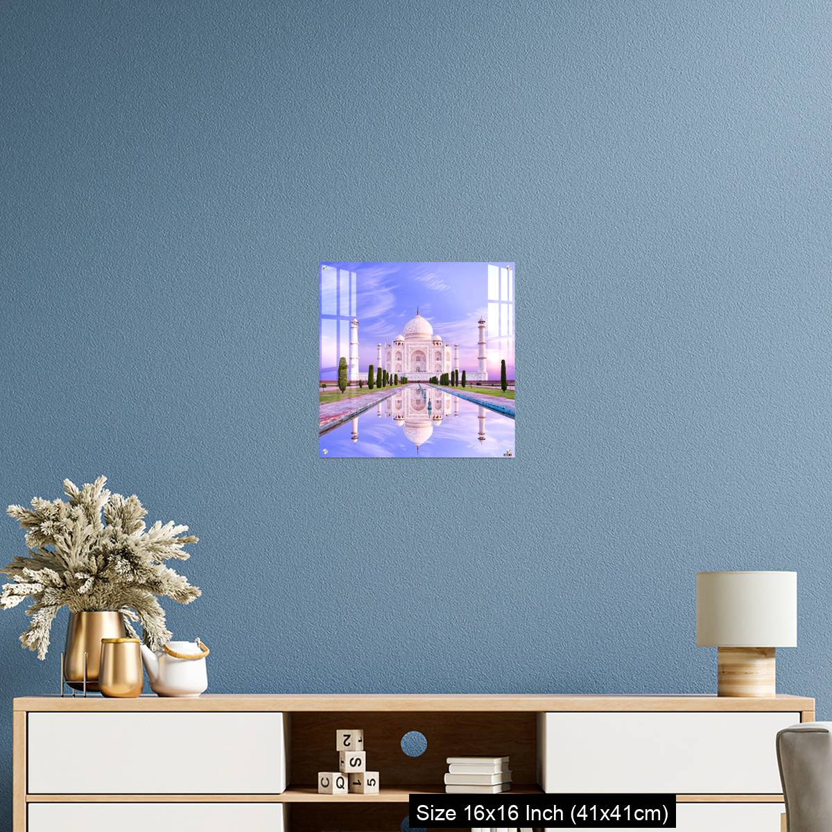 OMGs Acrylic Wall Decor – Amazing view on the Taj Mahal in sun light with reflection in water. - Image 24