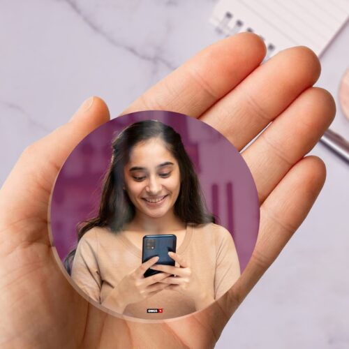 Alternative view of OMGs Round Acrylic Fridge Magnet