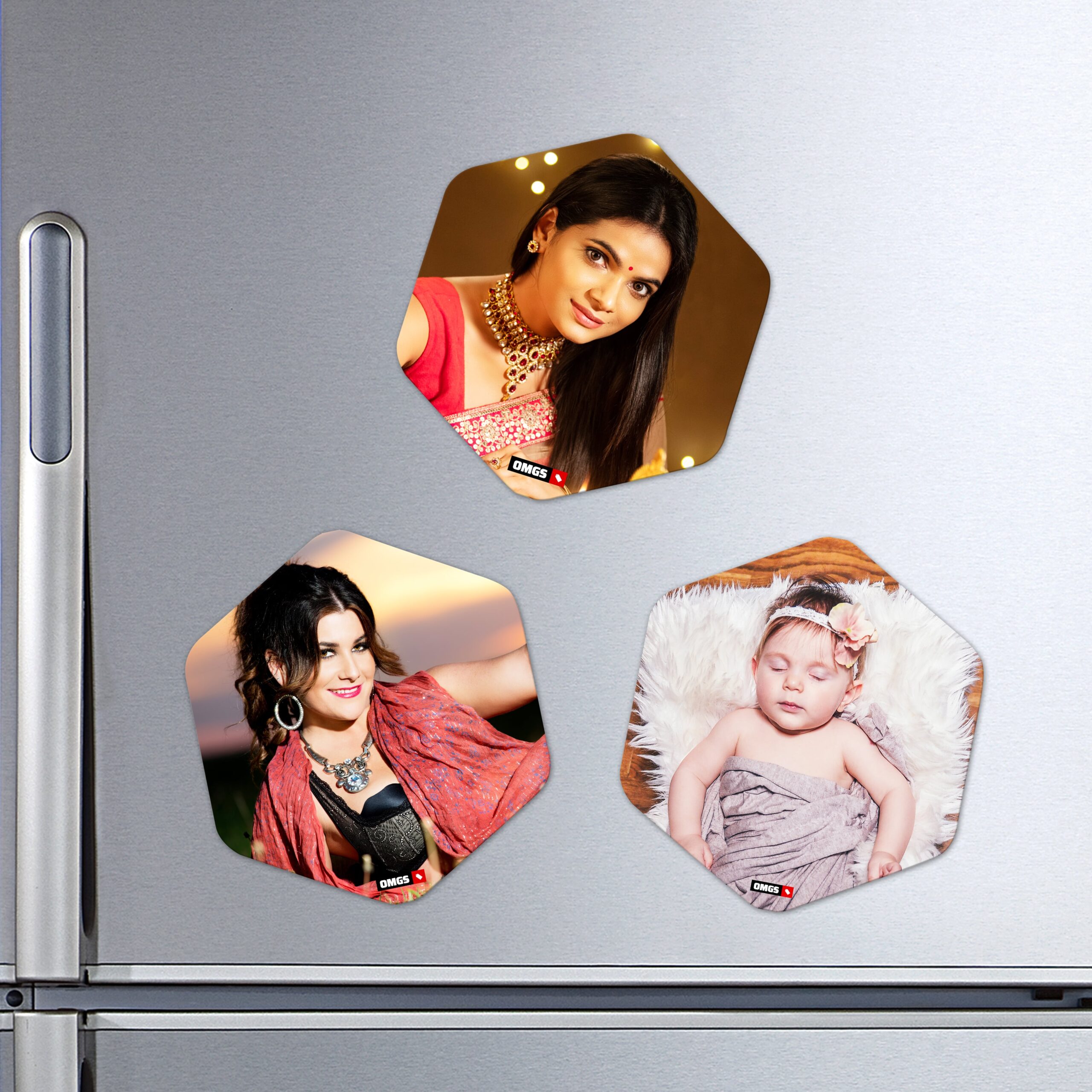 OMGs Hexa Shape Acrylic Fridge Magnet