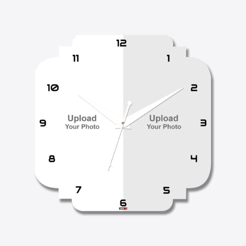 2 Photo Symmetrical Shape Acrylic Wall Clock