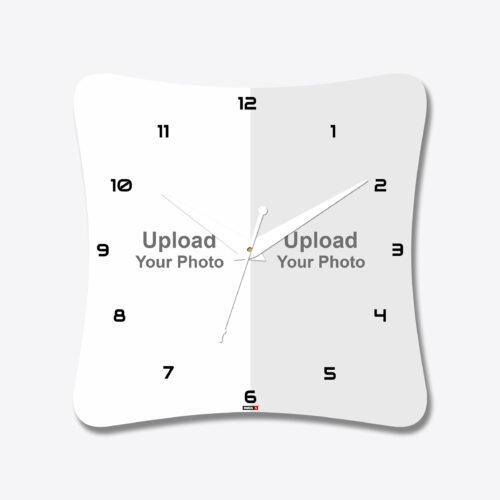 2 Photo Curved Shape Acrylic Wall Clock