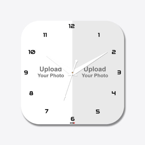 2 Photo Round Collage Acrylic Photo Wall Clock