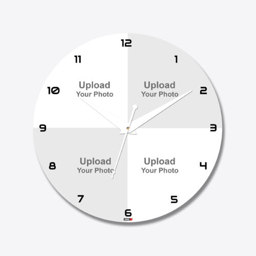 4 Photos Circle Acrylic Photo Wall Clock