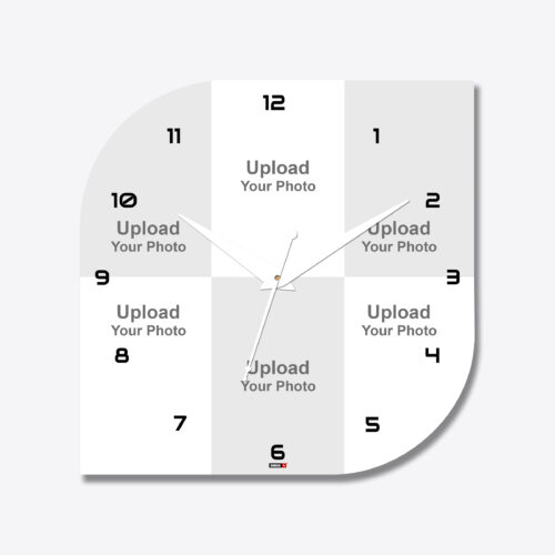 6 Photo Leaf Shape Acrylic Wall Clock
