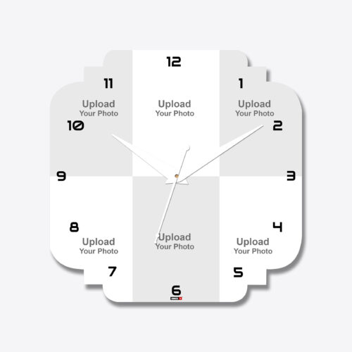 6 Photo Symmetrical Shape Acrylic Wall Clock