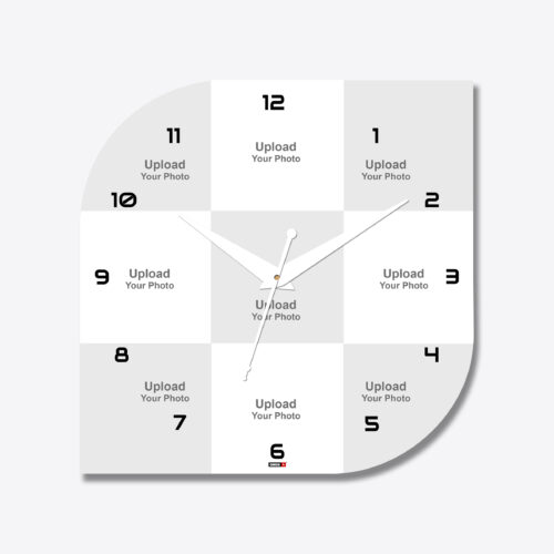 9 Photo Leaf Shape Acrylic Wall Clock