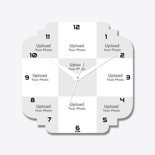 9 Photo Symmetrical Shape Acrylic Wall Clock