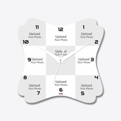 9 Photos Floral Shape Acrylic Wall Clock