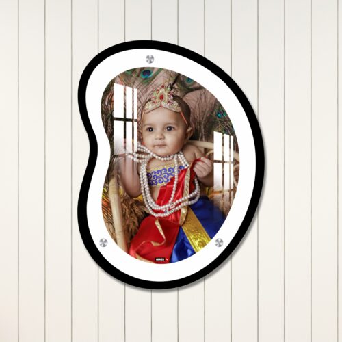 Bean Shape Portrait Dual Border Frame Acrylic Wall Photo