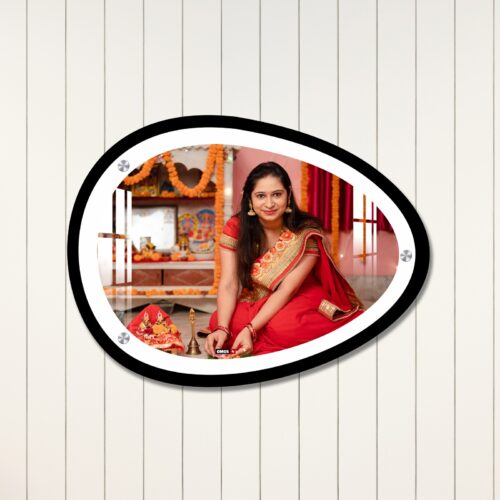 Egg Shape Landscape Dual Border Frame Acrylic Wall Photo