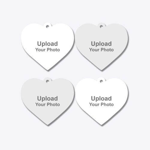 OMGs 2 Keychains Heart shape with 4 Photos