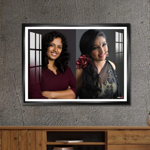 Alternative view of Aluminium Framed Acrylic Photo - Landscape 2 Pics Collage Black