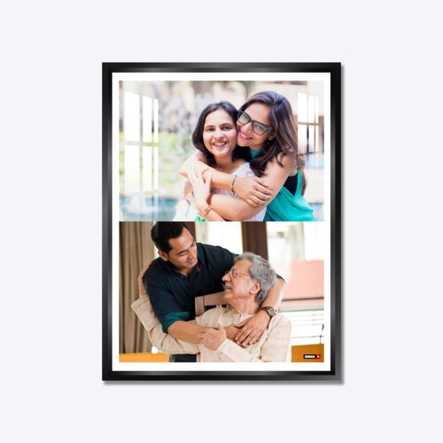 Alternative view of Aluminium Framed Acrylic Photo - Portrait 2 Pics Collage Black