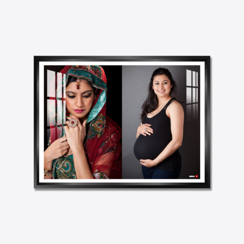 Alternative view of Aluminium Framed Acrylic Photo - Landscape 2 Pics Collage Black