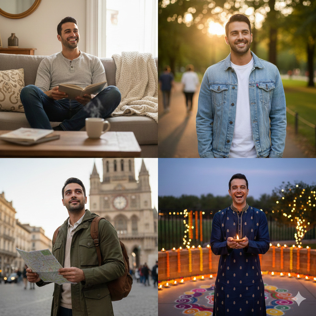 Photo Poses for Men by Situation At Home, Outdoor, Travel, Festivals