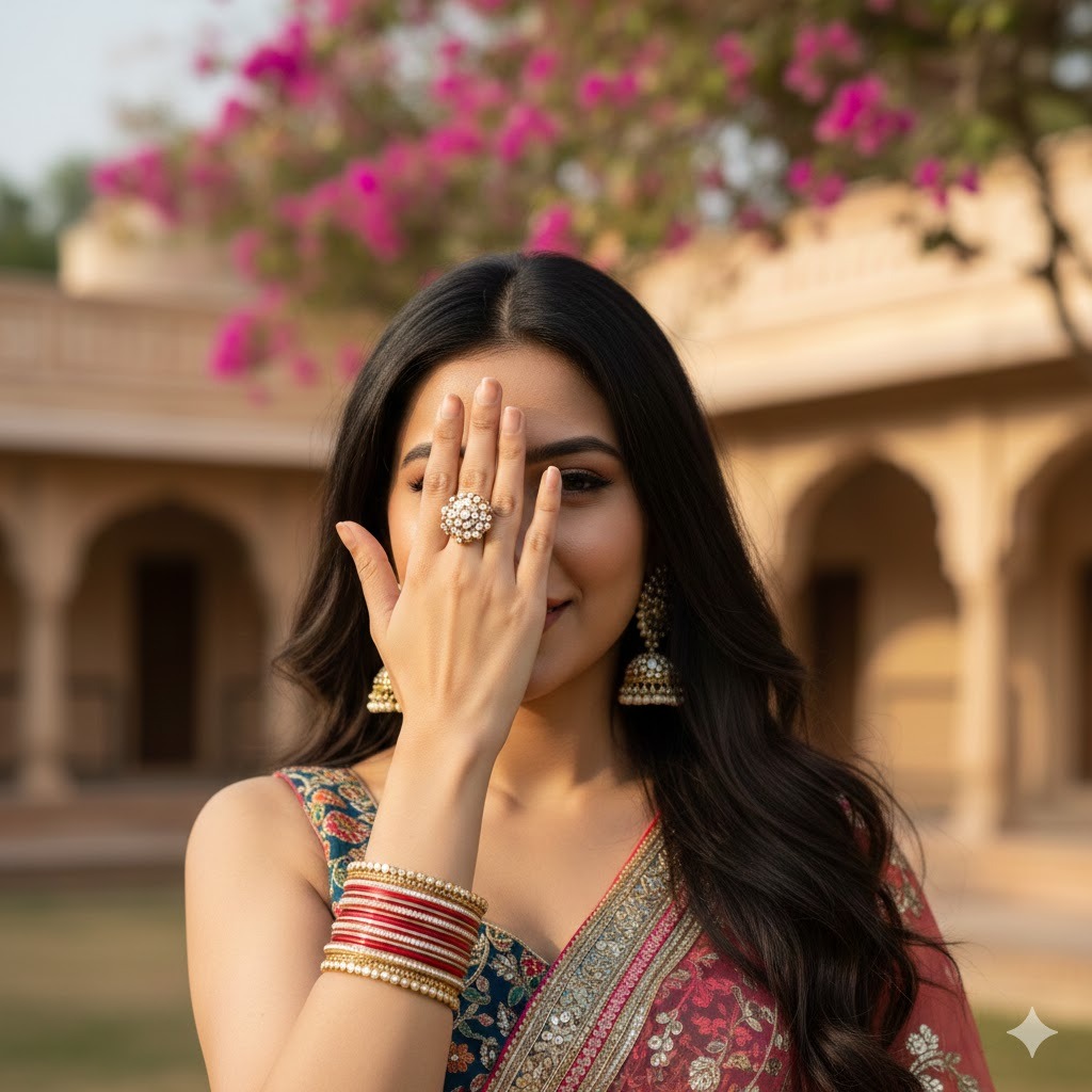 covering face with hand