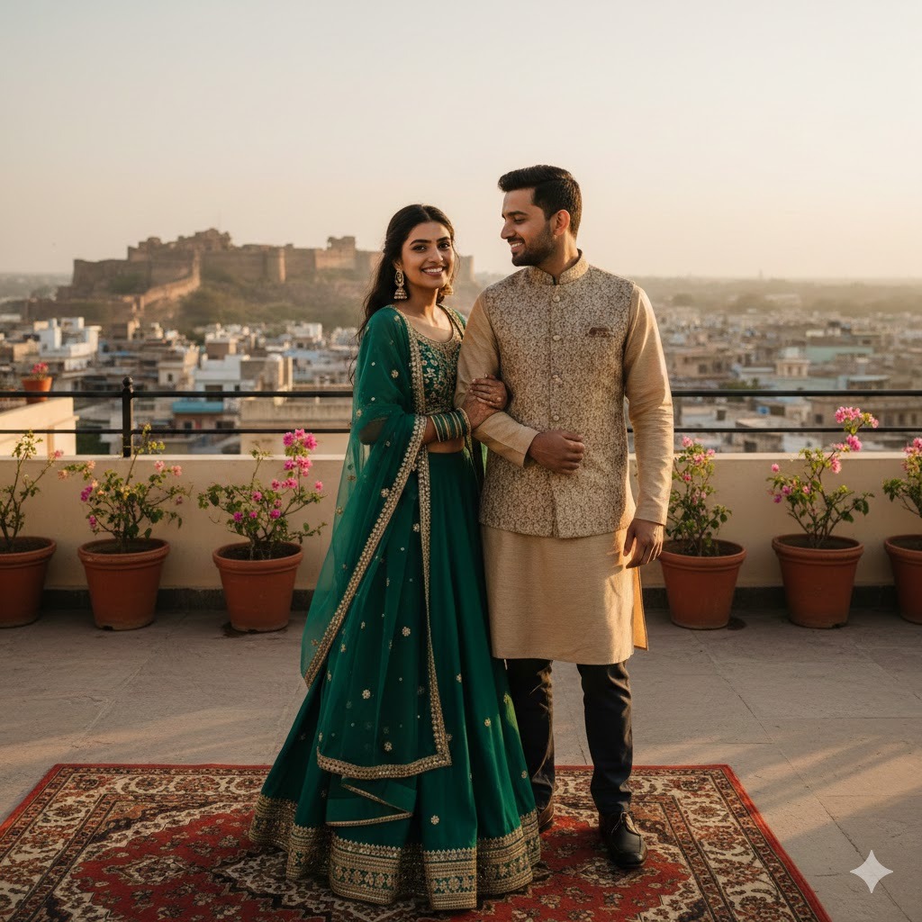 looks at partner pose