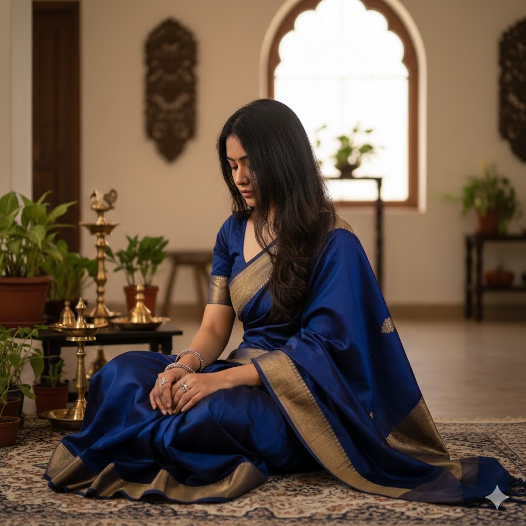 sitting pose with face down