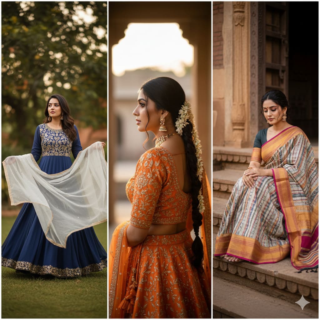 Aesthetic Photo Poses for Girls in Indian Outfits