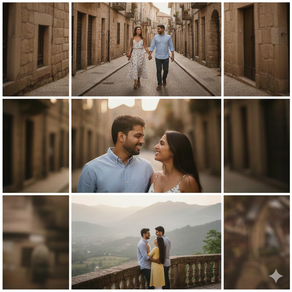 Couple poses for travel photos