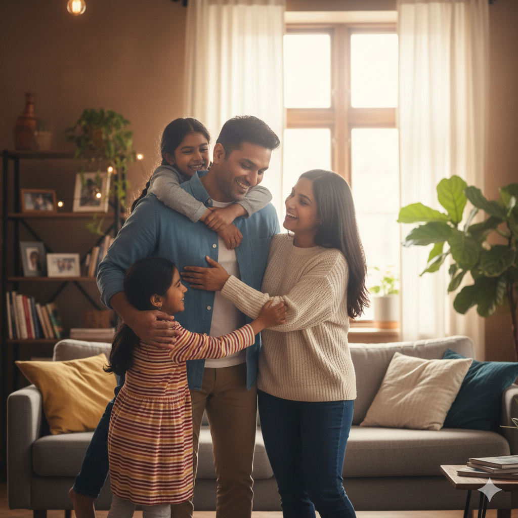 Kids Hugging Parents