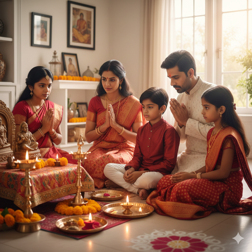 Pooja or Ritual Pose