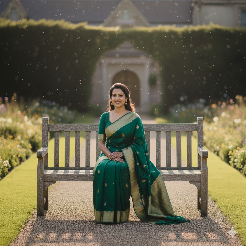 Sitting Saree Poses (Soft & Feminine)