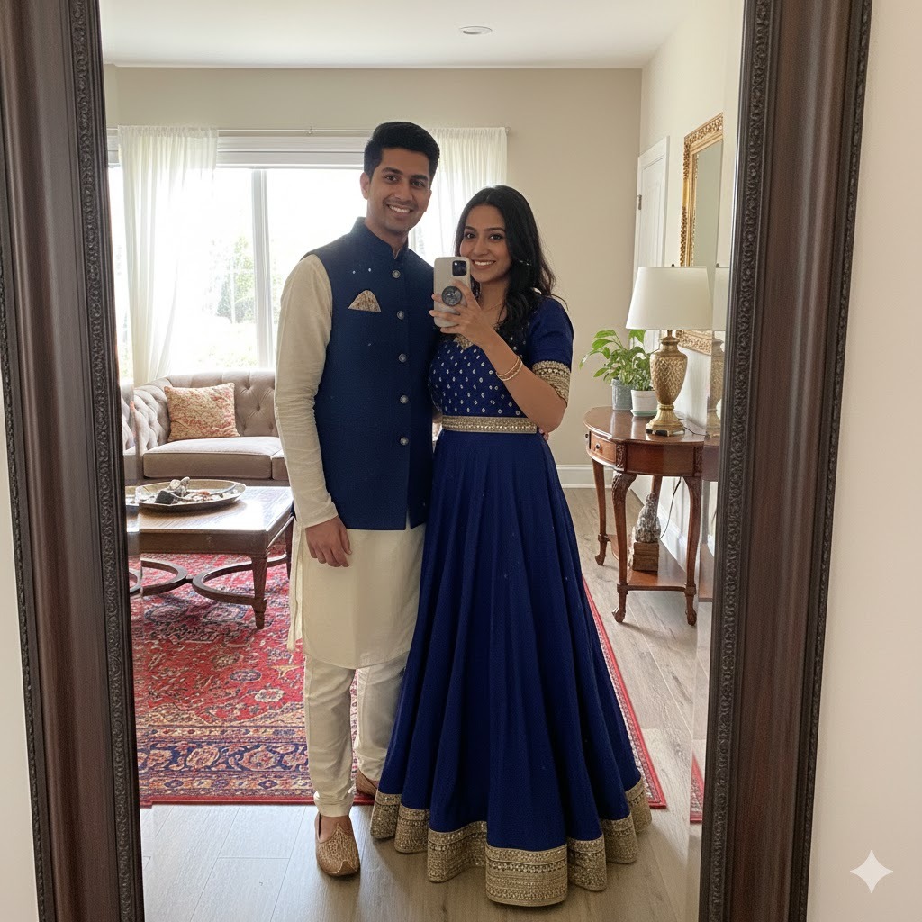 Ethnic Outfit Mirror Shot