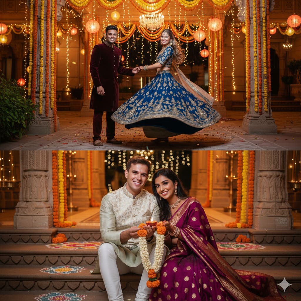 Romantic Couple Photo Poses for Festivals