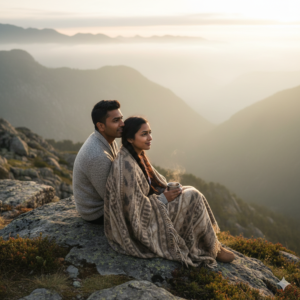 Sitting Side-by-Side on Steps or Rocks