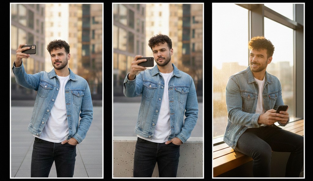 Stylish Photo Poses for Men with Phone Cameras