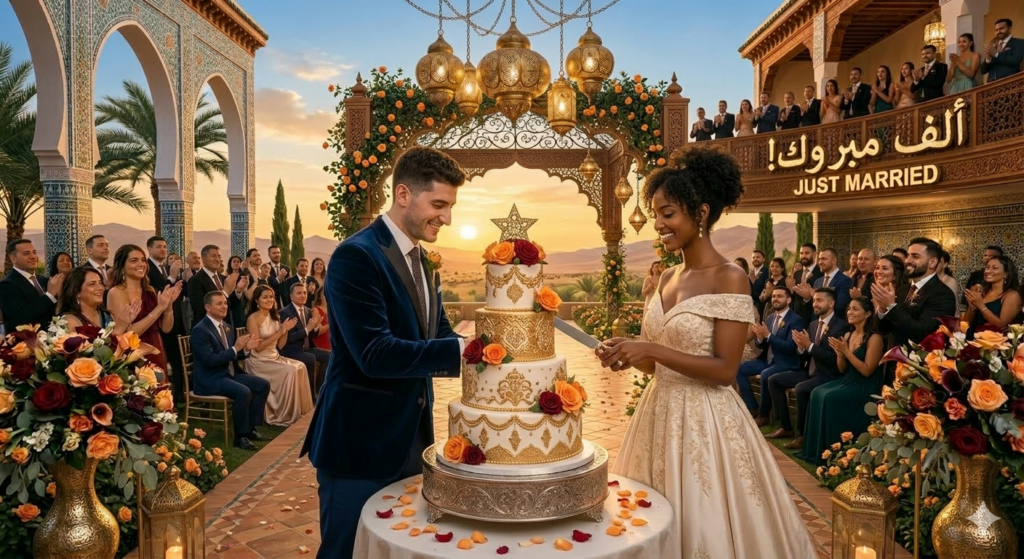 Cake Cutting Celebration Pose