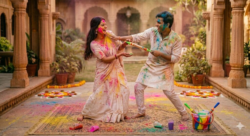 Holi Fun Pose
