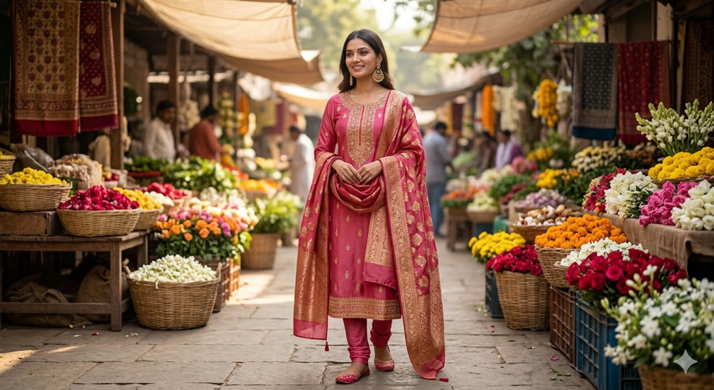 Soft Smile or Candid Expression in Salwar Suit