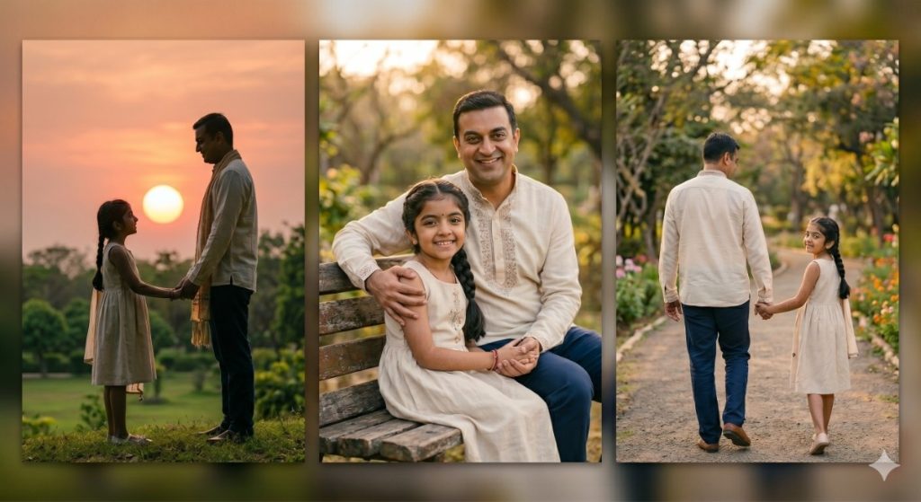 Outdoor Father & Daughter Photo Poses