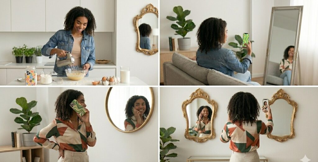 Simple Mirror Selfie Photo Poses for Beginners