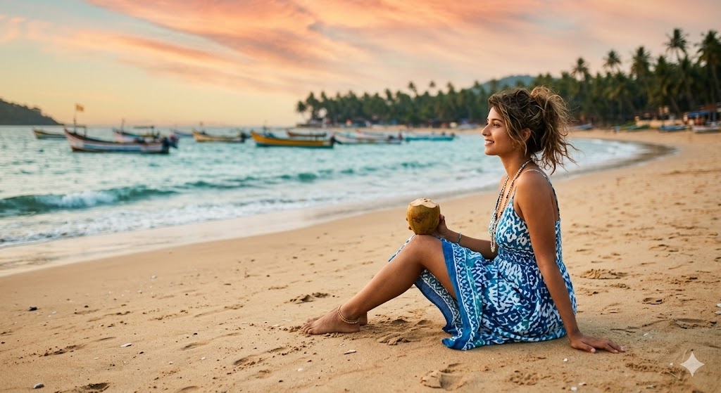 Sitting on Sand Pose