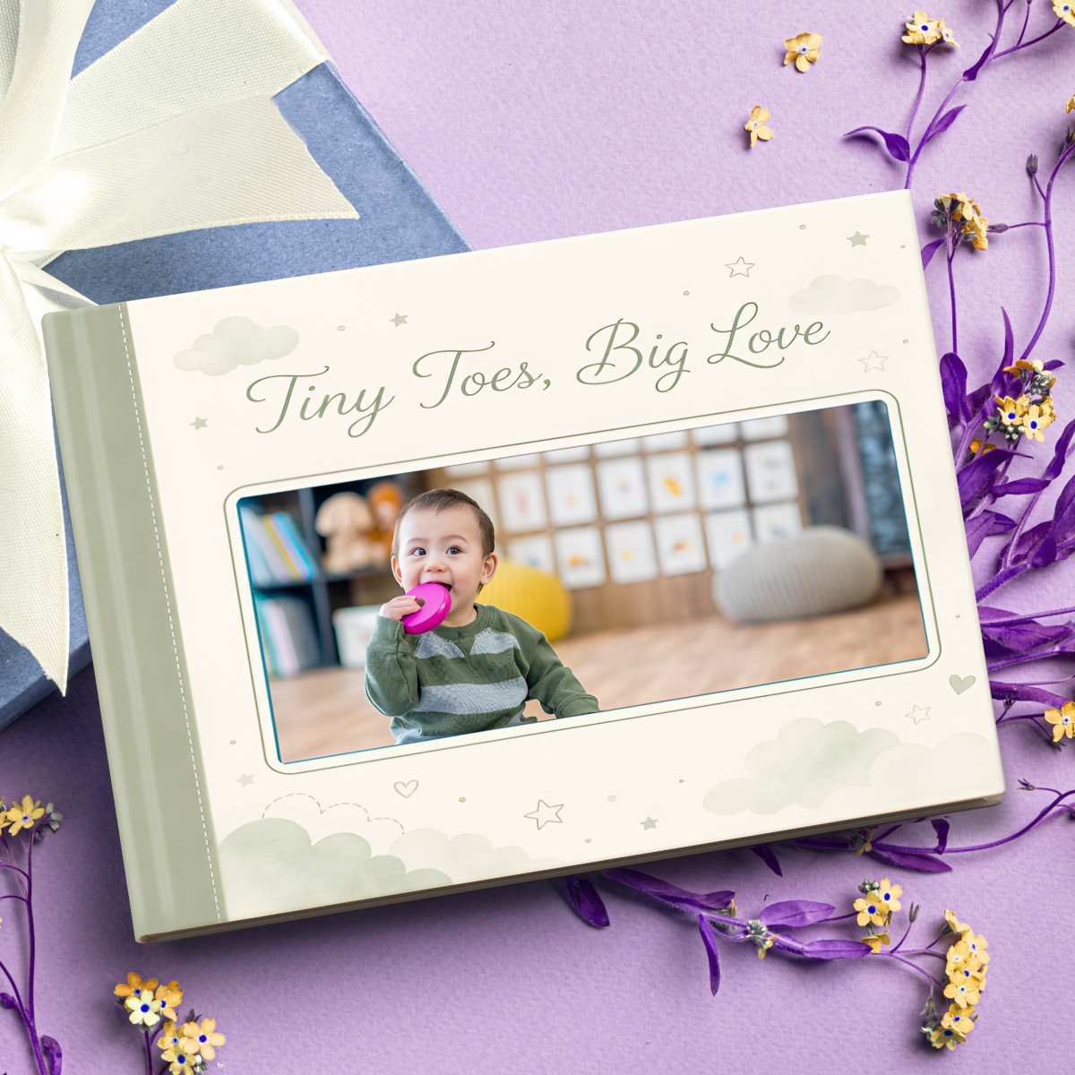 "Tiny Toes, Big Love" Baby Photo Album