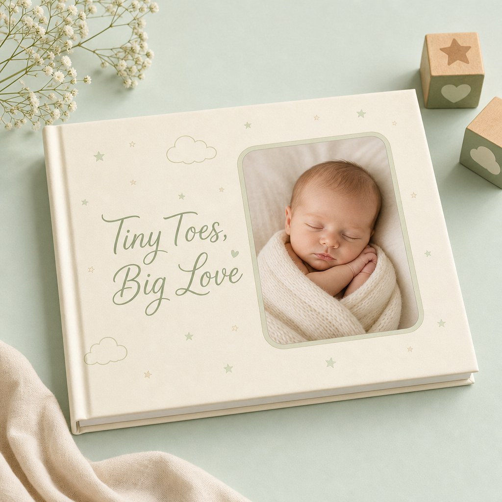 "Tiny Toes, Big Love" Baby Photo Album